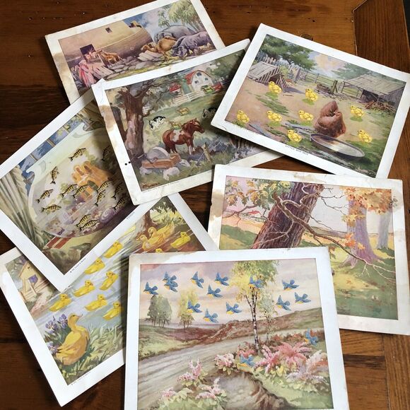 7 Antique Sunday School Attendance Record Print Art Religious Lamar Barton 1920s - Picture 2 of 10